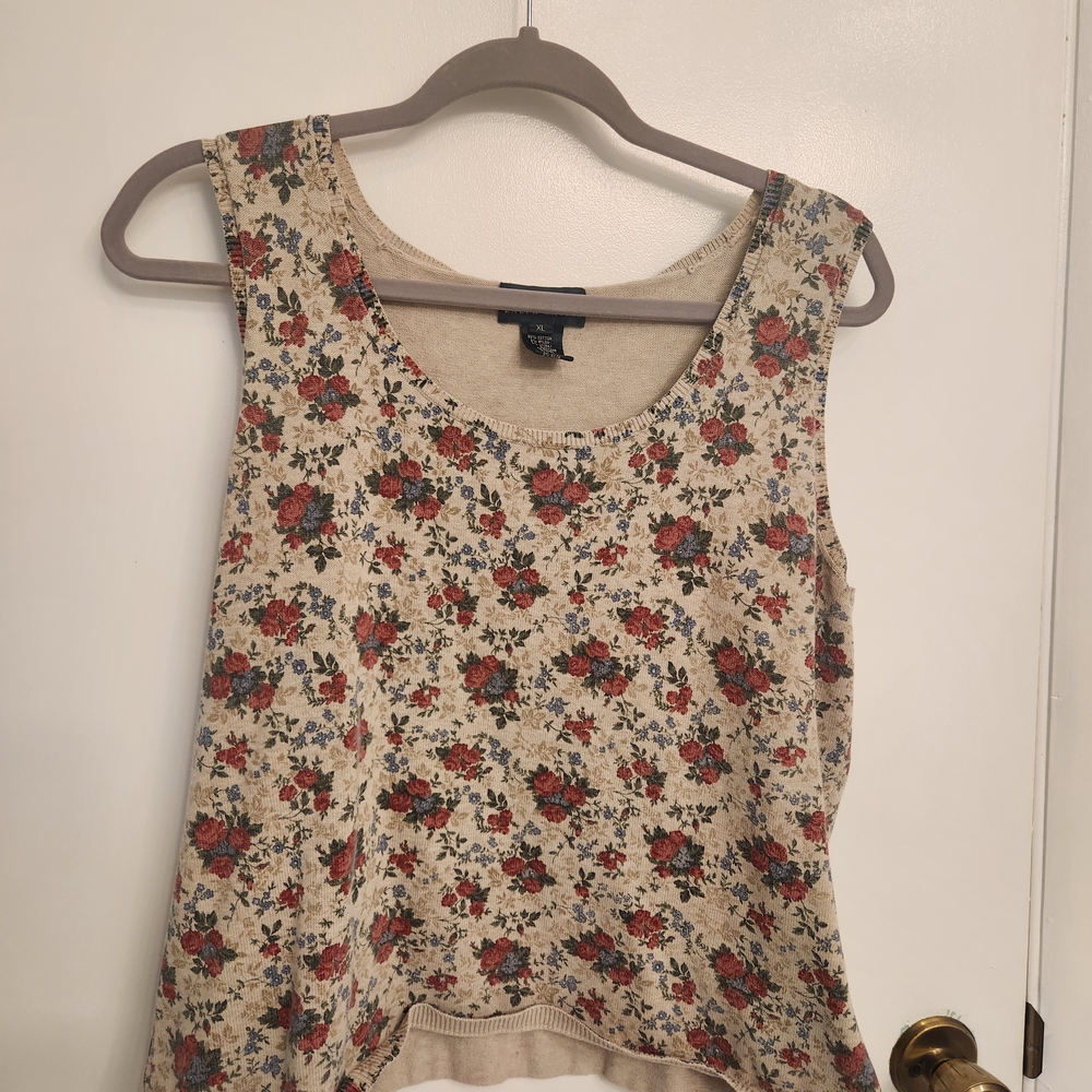 Ralph Lauren Floral Sweater Top Size X Large